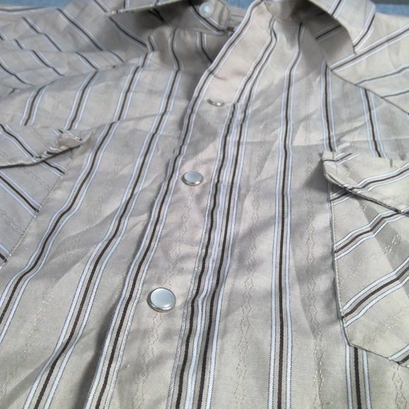 Vintage Ely Cattleman Western Pearl Snap Shirt Long Sleeve Striped Men's Medium - Picture 5 of 8